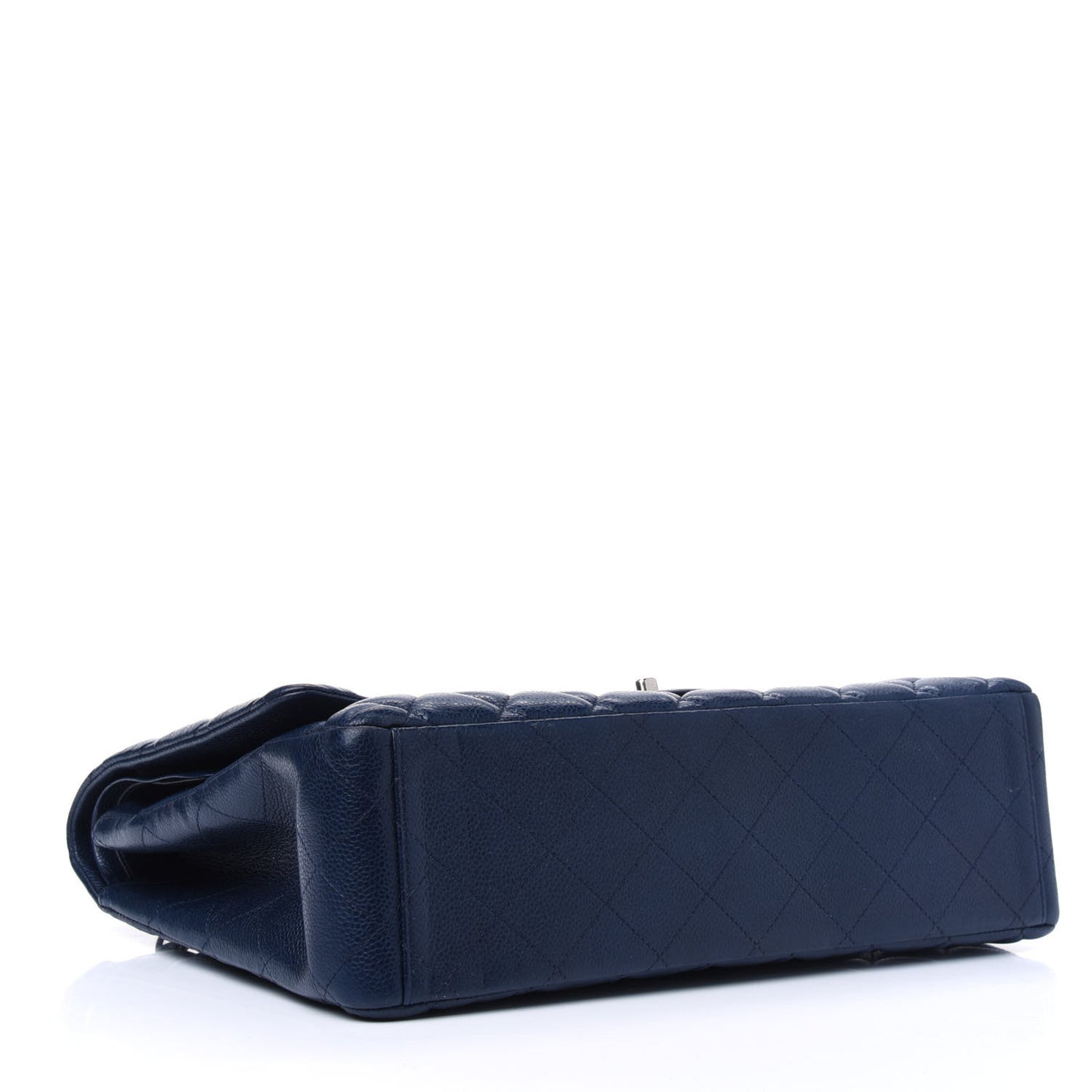 Caviar Quilted Maxi Double Flap Navy Blue