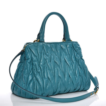 Miu Miu Nappa Matelasse Tote Turchese 4 of 9