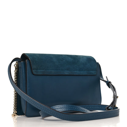 Chloe Suede Calfskin Small Faye Shoulder Bag Majolica Blue 3 of 12