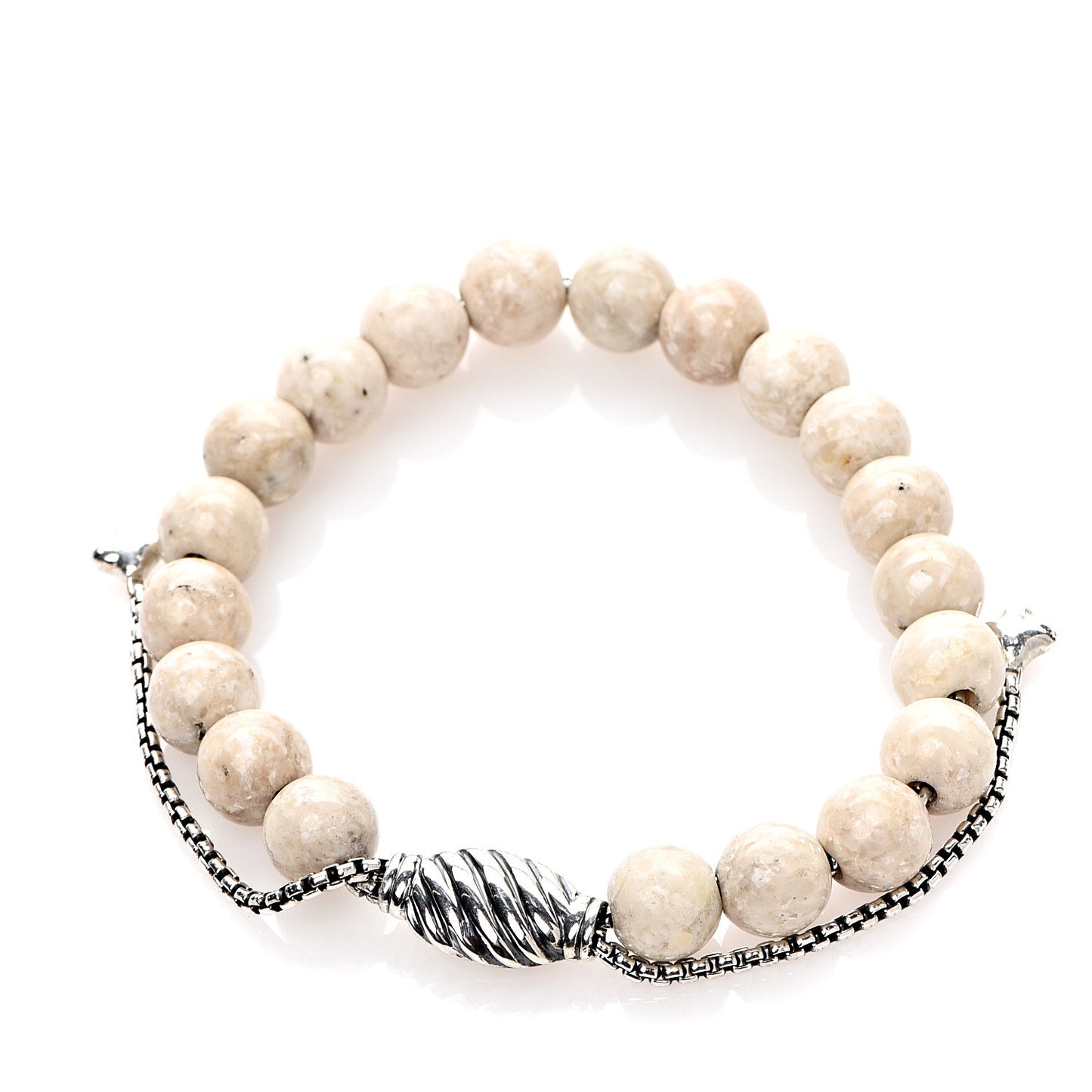 Sterling Silver Riverstone 8mm Spiritual Beads Bracelet