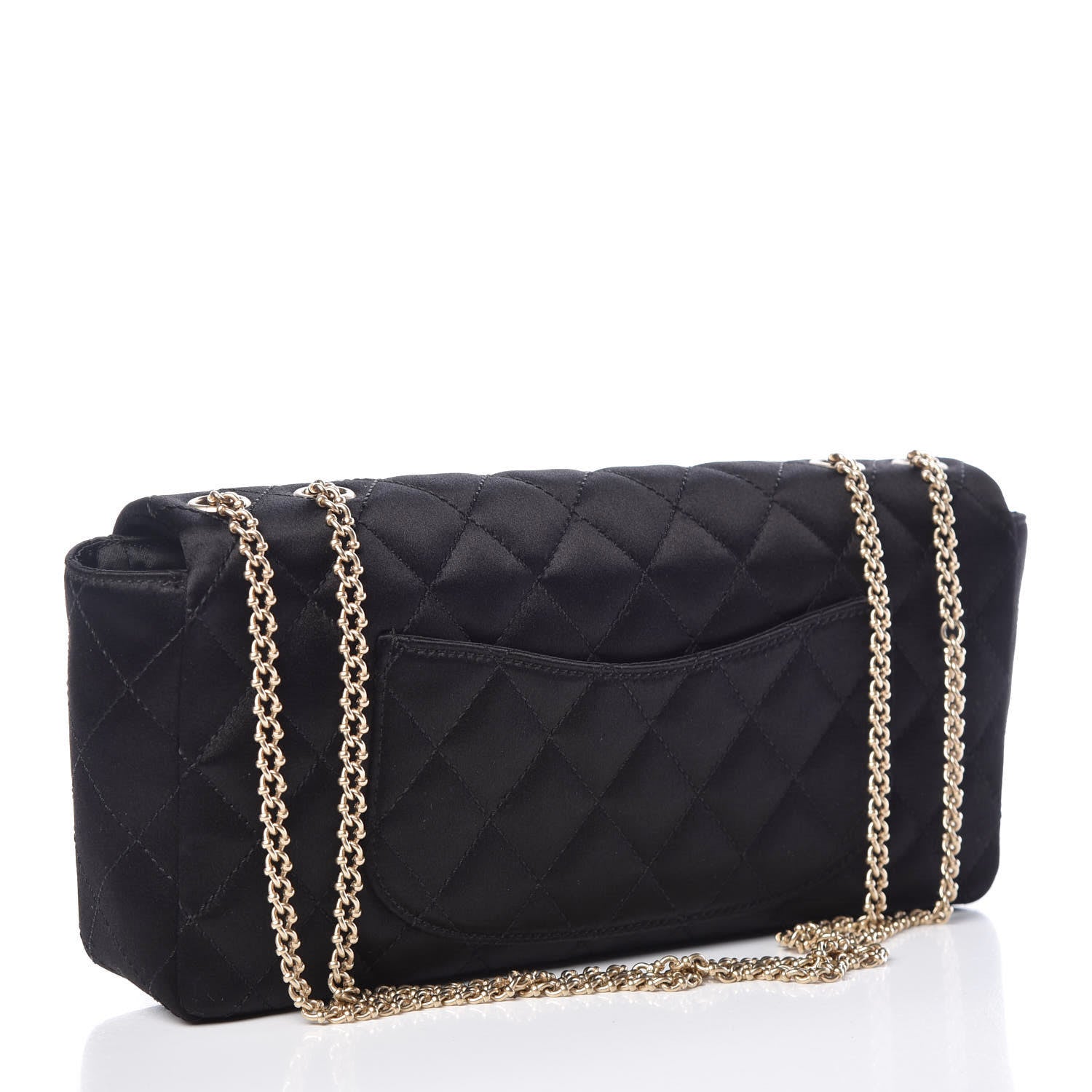 Chanel Satin Quilted Jeweled East West Flap Black 4 of 15