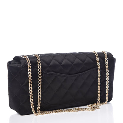 Chanel Satin Quilted Jeweled East West Flap Black 4 of 15