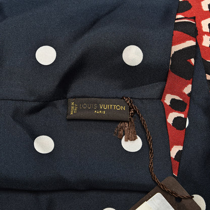 Louis Vuitton Silk Leopard Snood Scarf Red 3 of 3