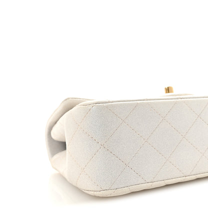 Chanel Iridescent Lambskin Quilted Mini Top Handle Rectangular Flap White 9 of 10
