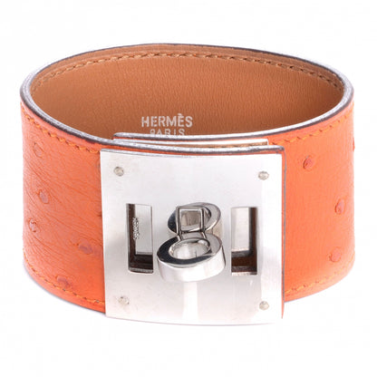 Hermes Ostrich Kelly Dog Cuff Orange 1 of 7