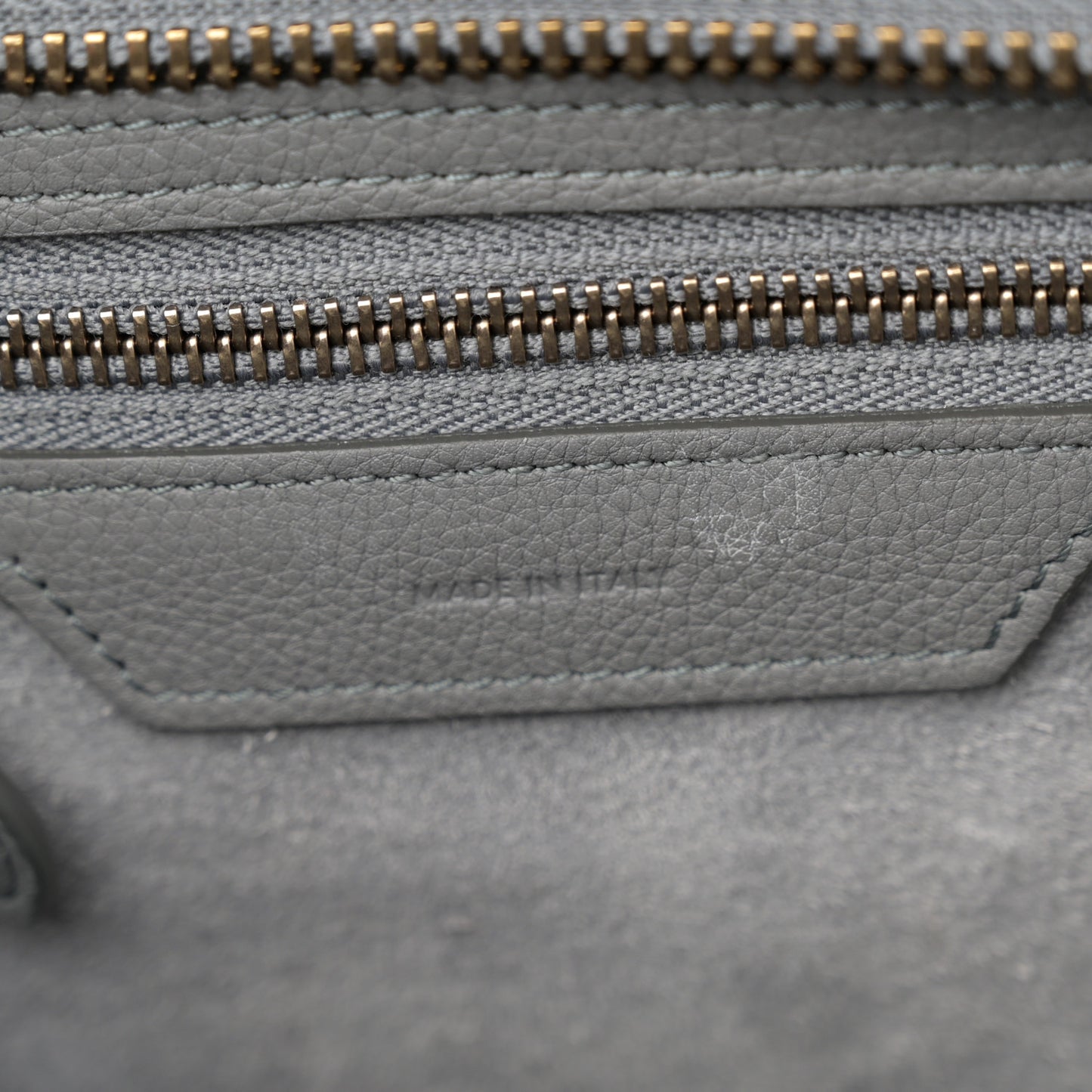 Baby Drummed Calfskin Micro Luggage Kohl