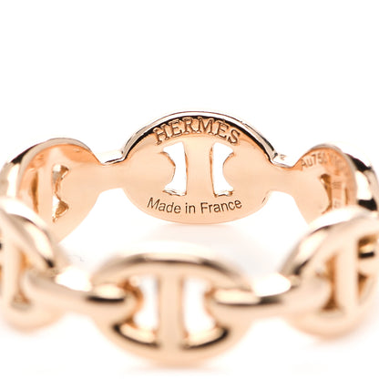Hermes 18K Rose Gold PM Chaine D'Ancre Enchainee Ring 48 4.5 5 of 5
