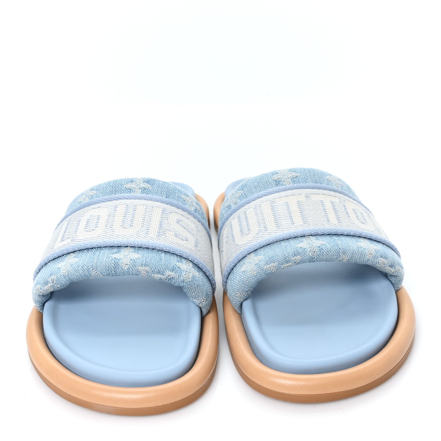 Monogram Denim LV Bliss Womens Comfort Mules 39 Turquoise
