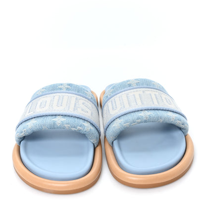 Louis Vuitton Monogram Denim LV Bliss Womens Comfort Mules 39 Turquoise 3 of 9