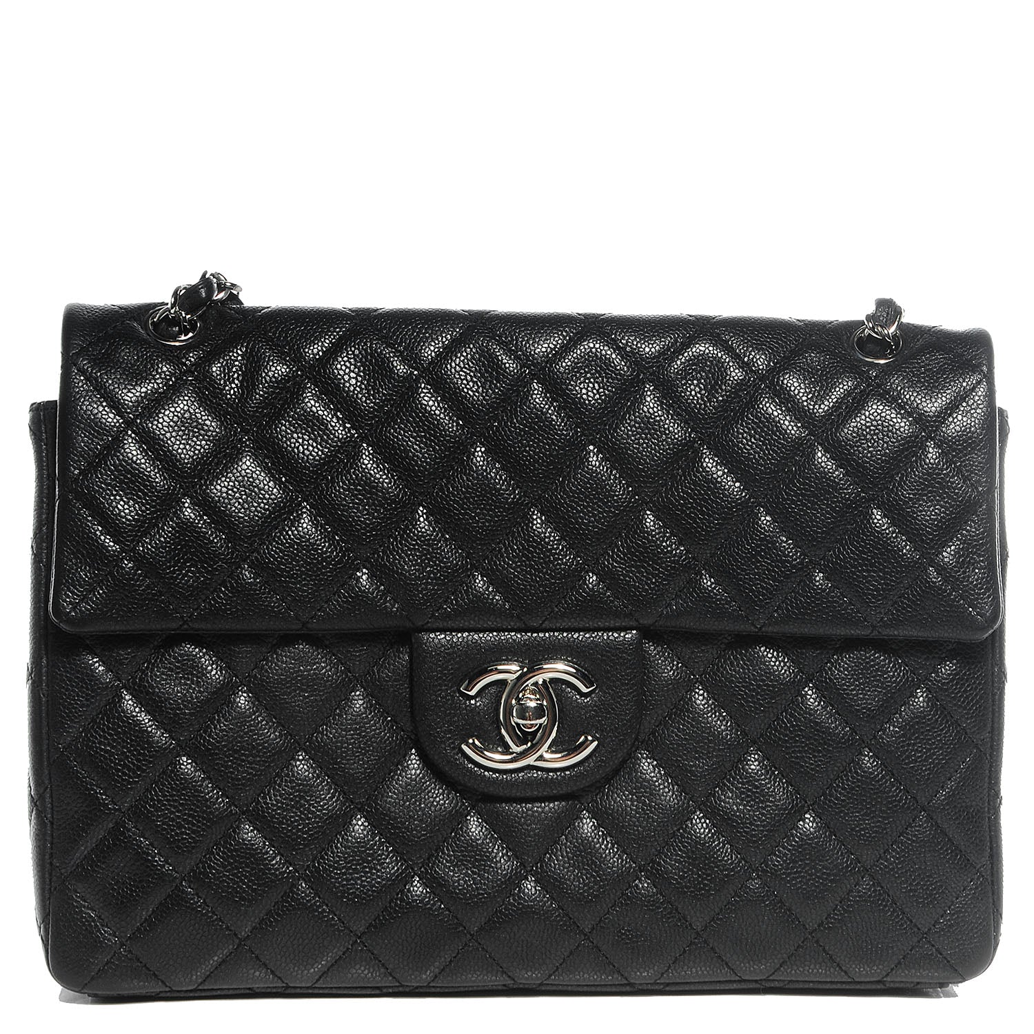 Chanel Washed Caviar Maxi Single Flap Black 1 of 8