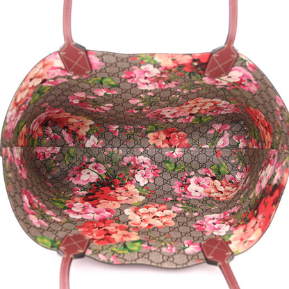 Gucci GG Supreme Monogram Blooms Medium Reversible Tote Beige Multicolor Dry Rose 13 of 18