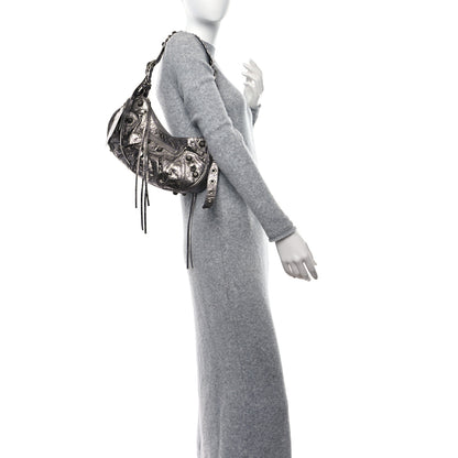 Balenciaga Metallic Agneau Arena Small Le Cagole Shoulder Bag Silver 2 of 9