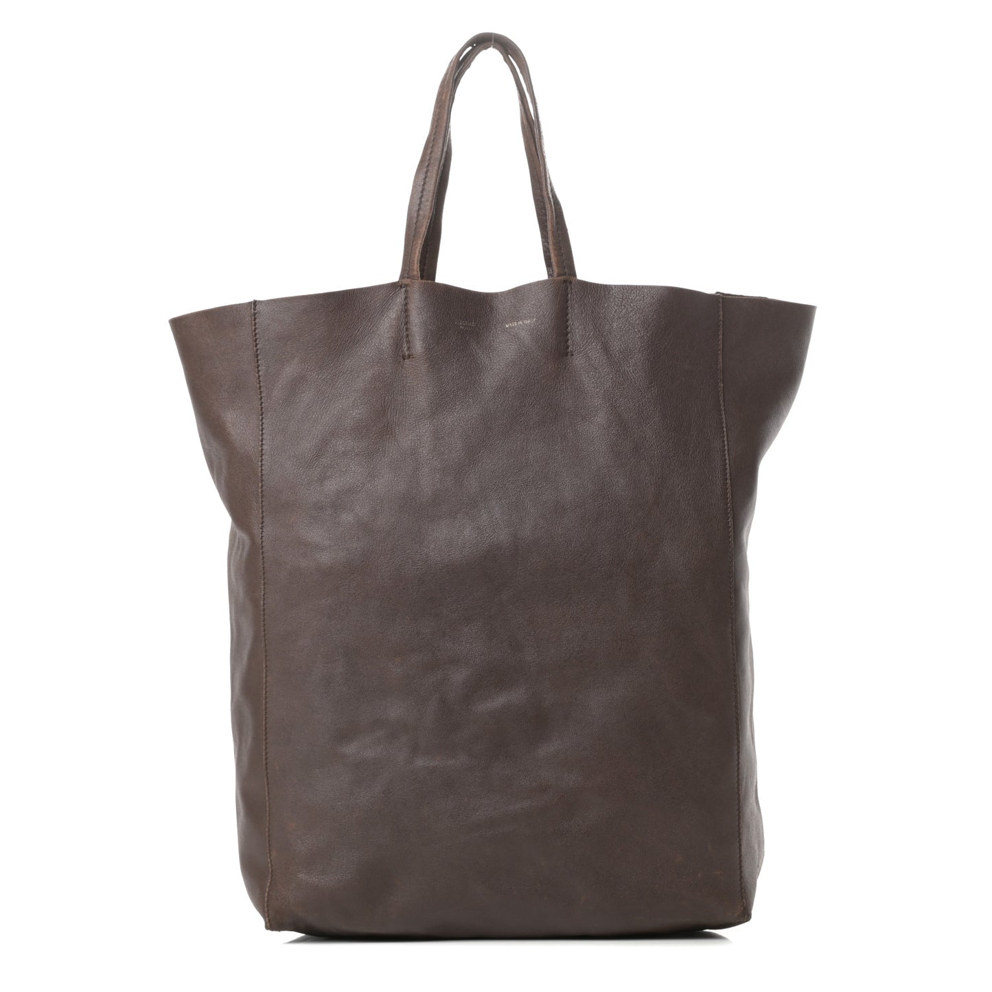 Lambskin Vertical Cabas Brown