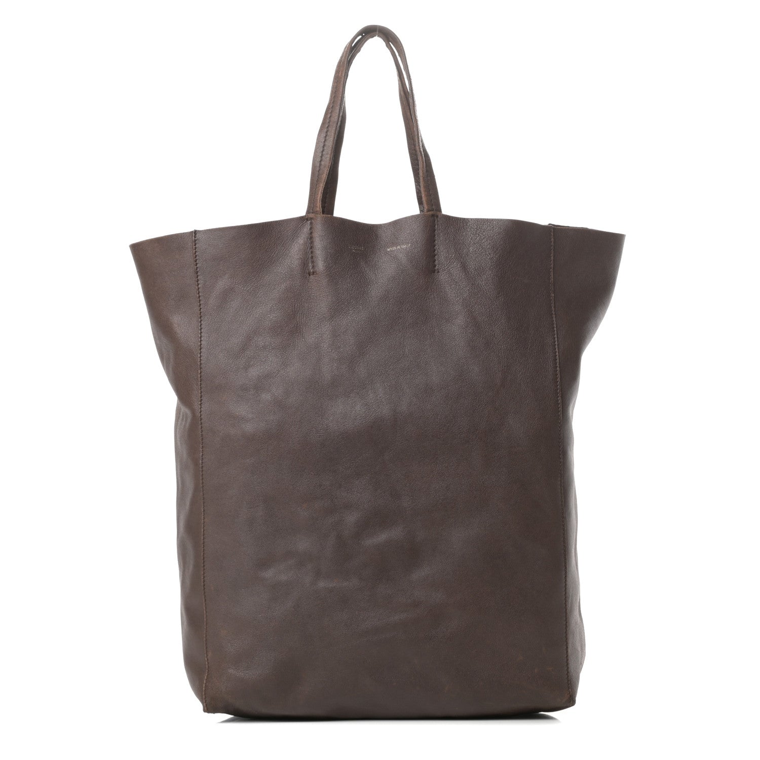 Celine Lambskin Vertical Cabas Brown 1 of 19