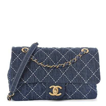 Chanel Denim Quilted Single Flap Blue 1 of 10