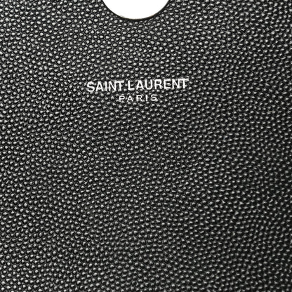 Saint Laurent Grain De Poudre Textured Mixed Matelasse Large Triquilt Monogram Monochrome Satchel Black 6 of 14