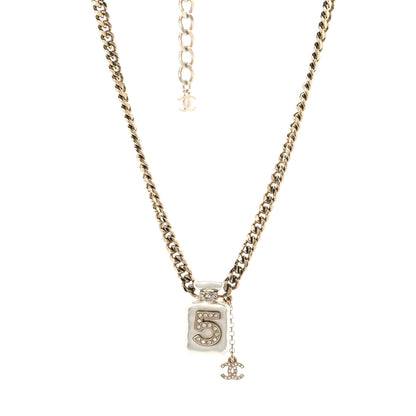 Chanel Resin Crystal CC No 5 Perfume Bottle Necklace 1 of 5