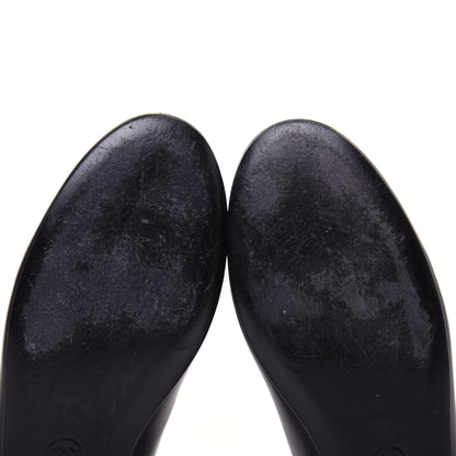 Chanel Enamel Pearl Crystal Lambskin Womens CC Mocassin Loafers 37 Black 7 of 11