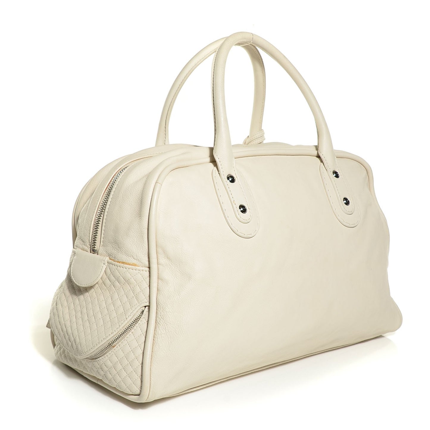 Calfskin Large Bowler White