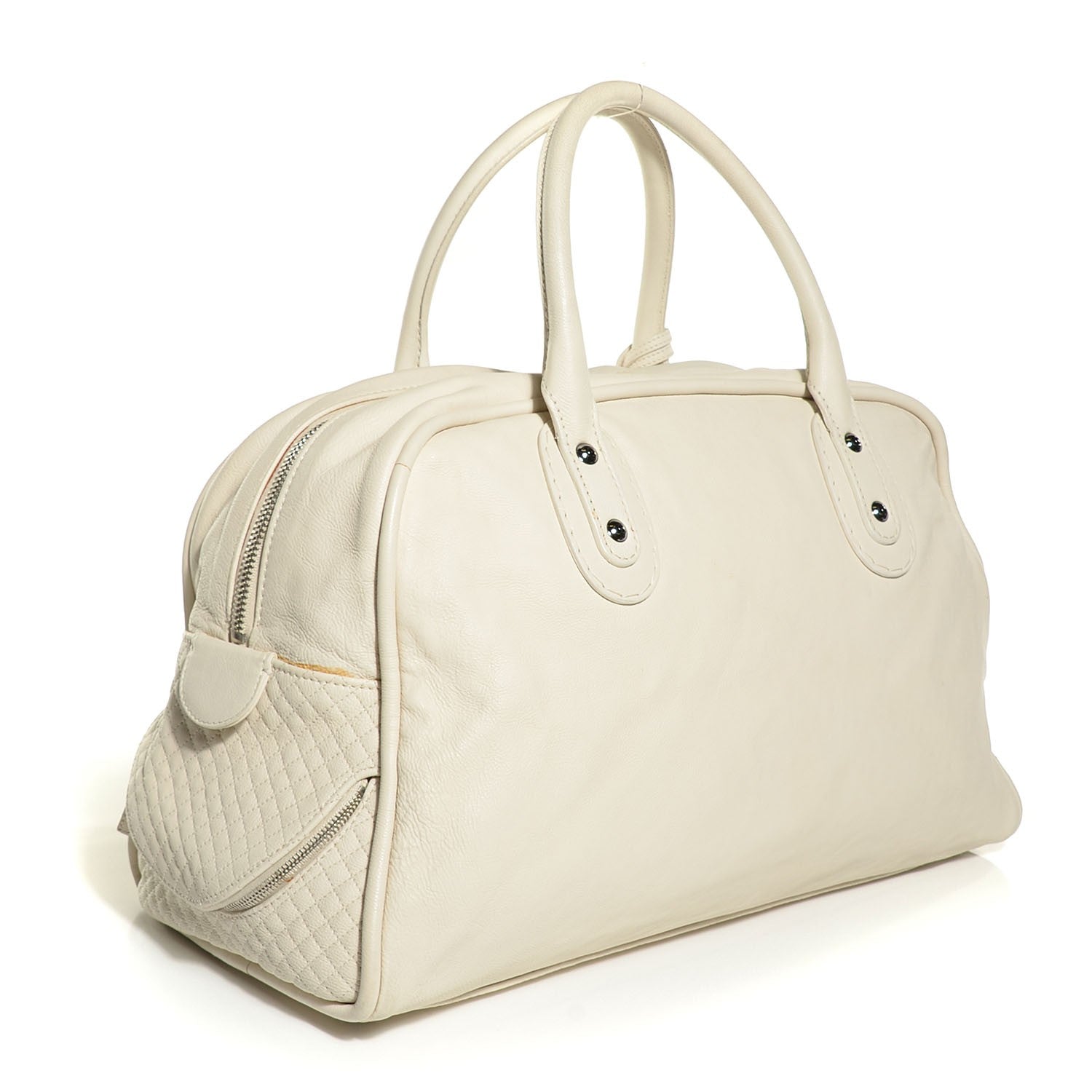 Chanel Calfskin Large Bowler White 3 of 7