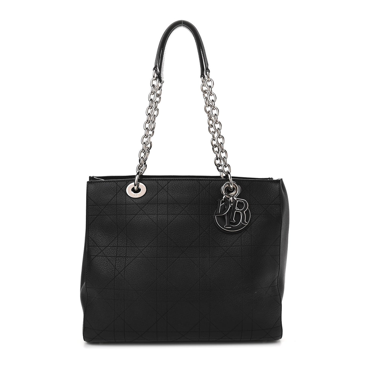 Grained Calfskin Cannage Medium Ultradior Tote Black