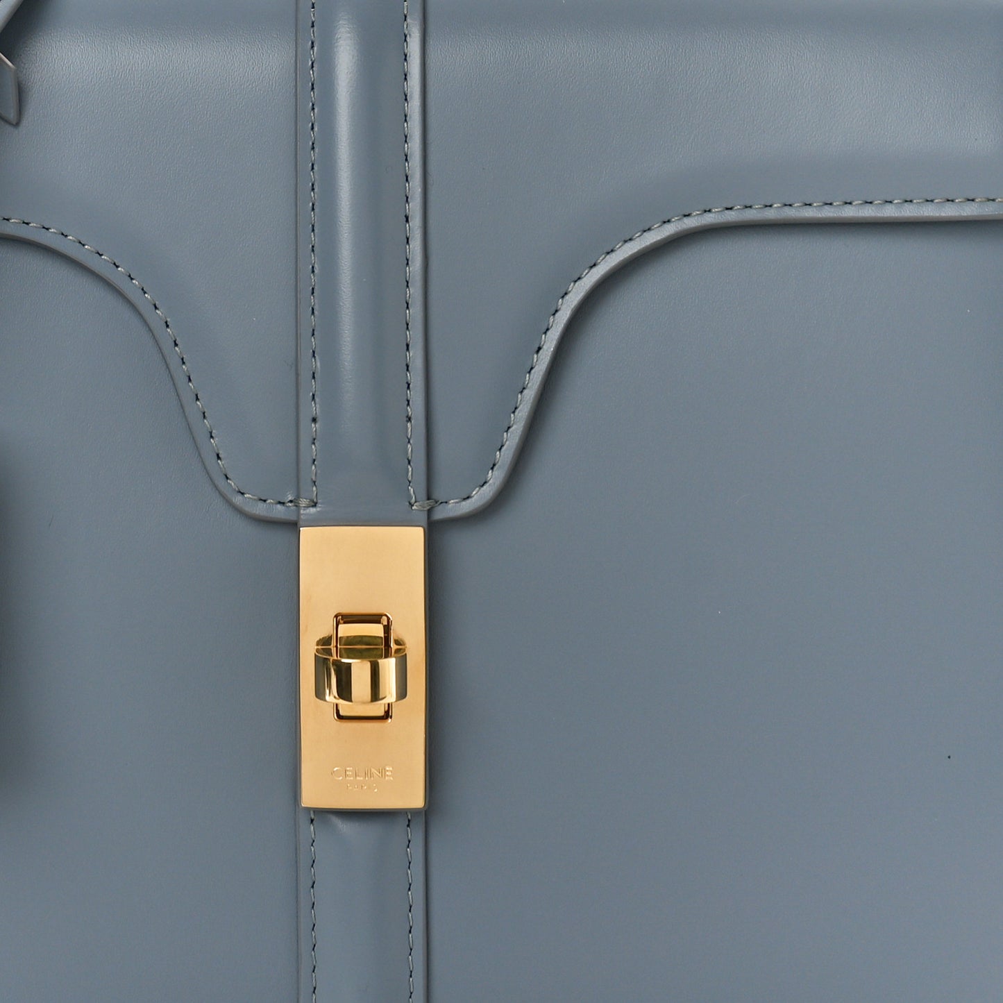 Satinated Calfskin Small 16 Top Handle Bag Pale Blue