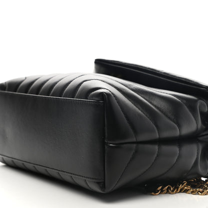 Saint Laurent Calfskin Y Quilted Monogram Small Loulou Chain Satchel Black 9 of 9