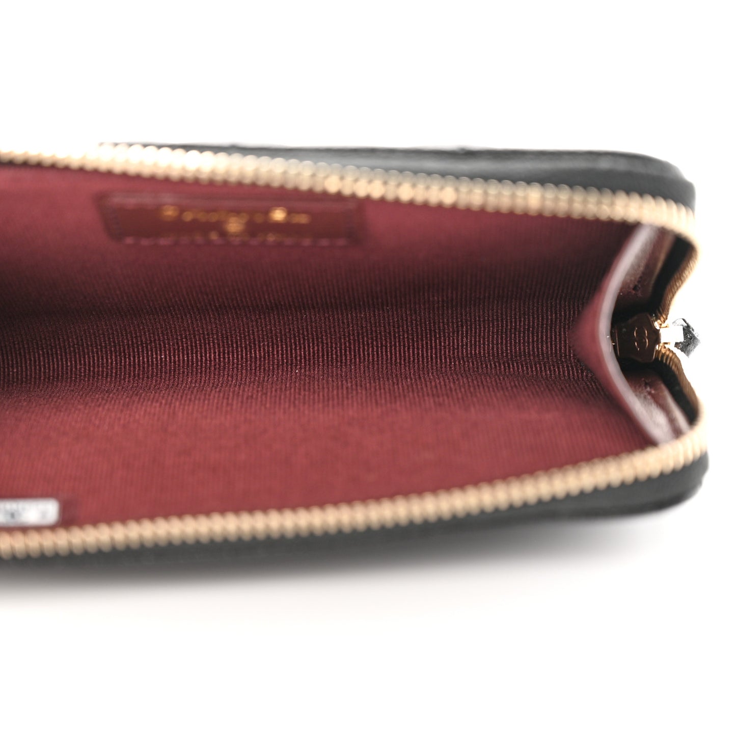 Caviar Quilted CC Zip Around Card Holder Black