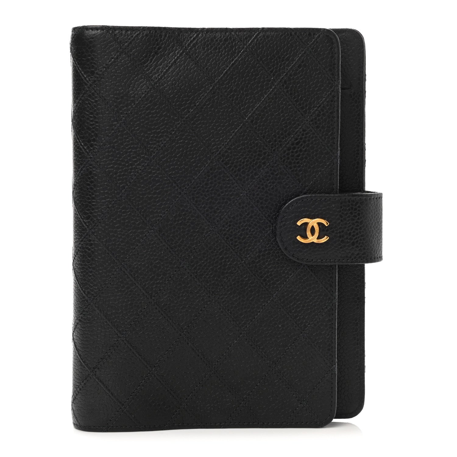 Chanel Caviar Diamond Embossed Agenda Cover Black 1 of 8