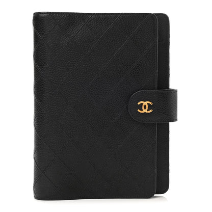 Chanel Caviar Diamond Embossed Agenda Cover Black 1 of 8