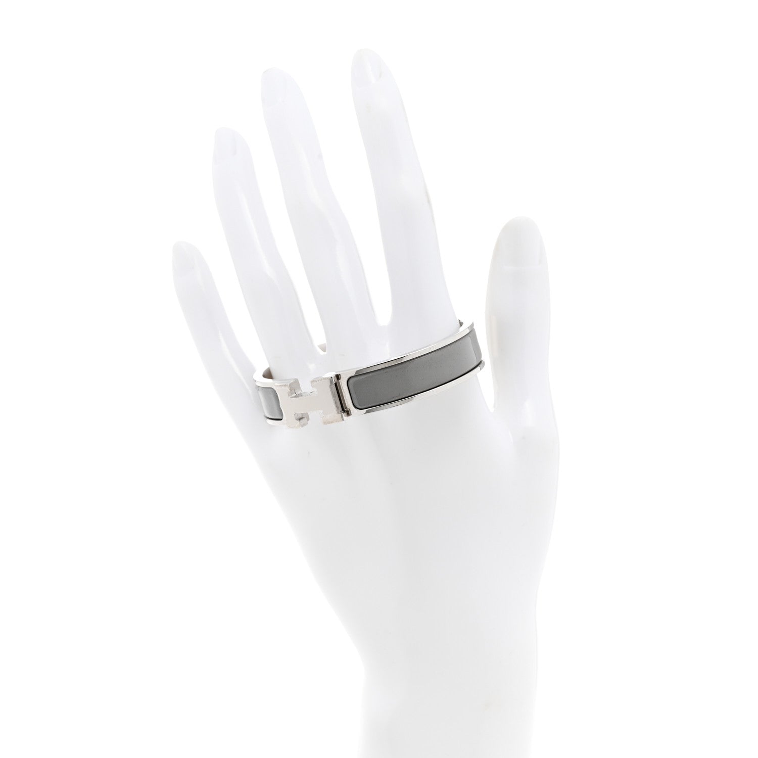 Hermes Enamel Narrow Clic Clac H Bracelet PM Gris Macadam 2 of 8