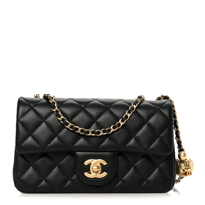 Chanel Lambskin Quilted Mini Rectangular Pearl Crush Flap Black 1 of 12