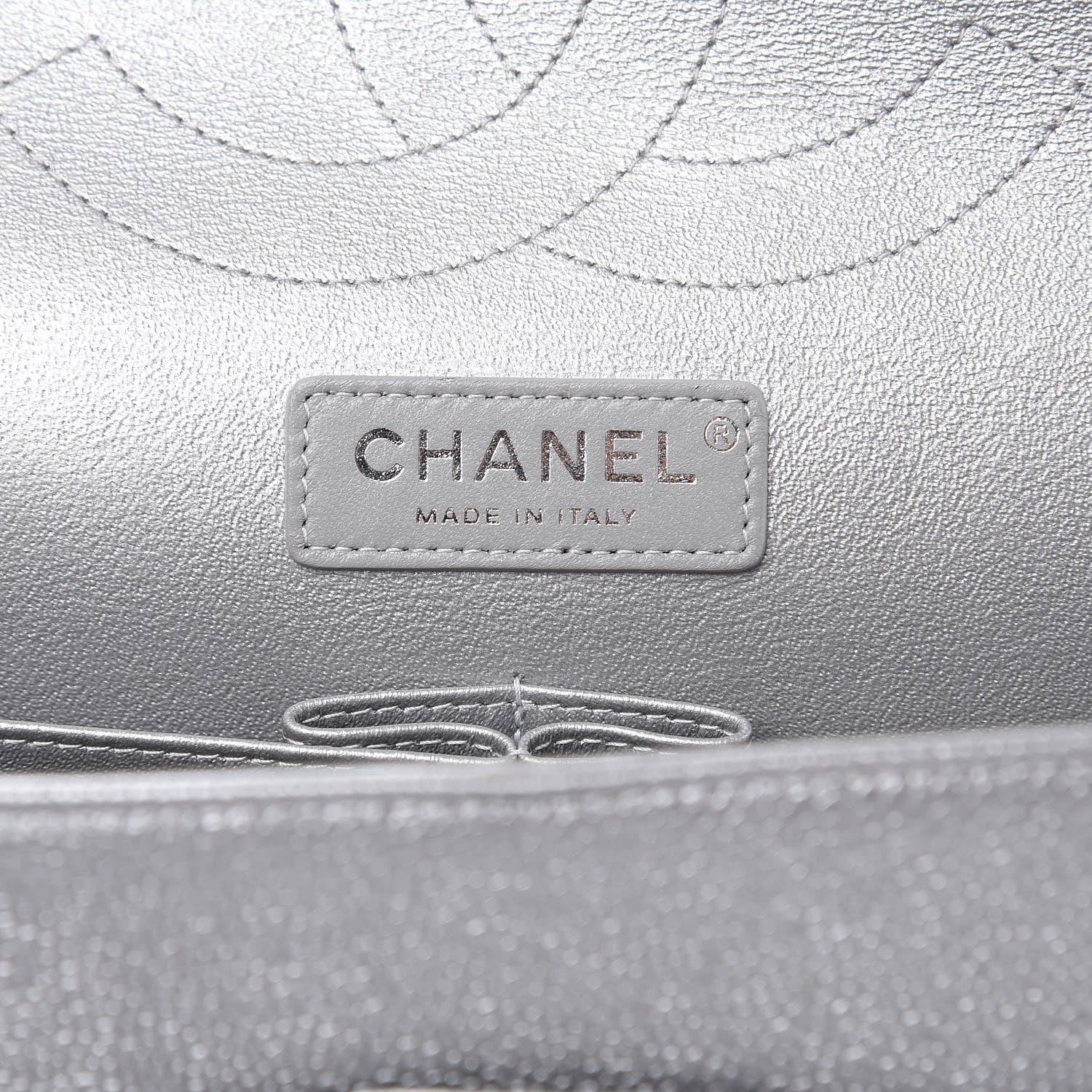 Chanel Metallic Caviar Quilted Jumbo Double Flap Silver 7 of 11