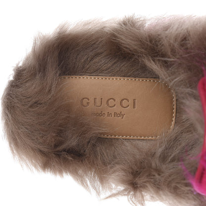 Gucci Merino Wool Womens Princetown Slippers 37 Raspberry Lipstick Natural 7 of 9