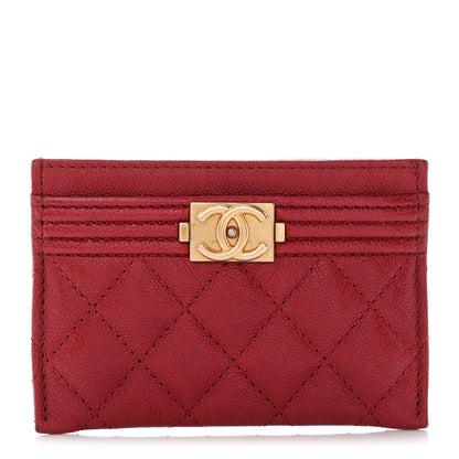 Chanel Caviar Quilted Boy Card Holder Red 1 of 14