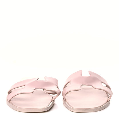 Hermes Box Calfskin Oran Sandals 39.5 Rose Pale 2 of 10
