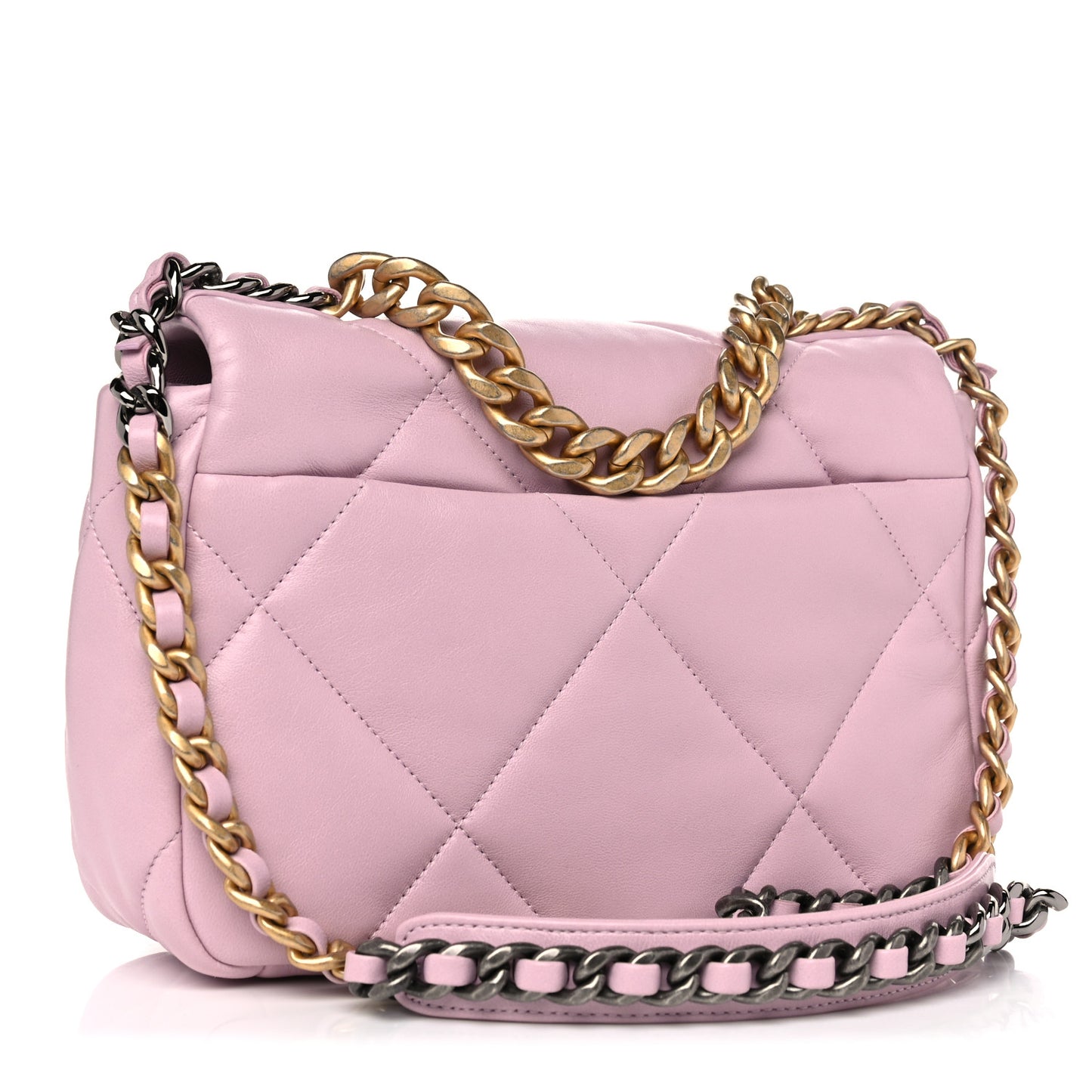Lambskin Quilted Medium Chanel 19 Flap Light Pink