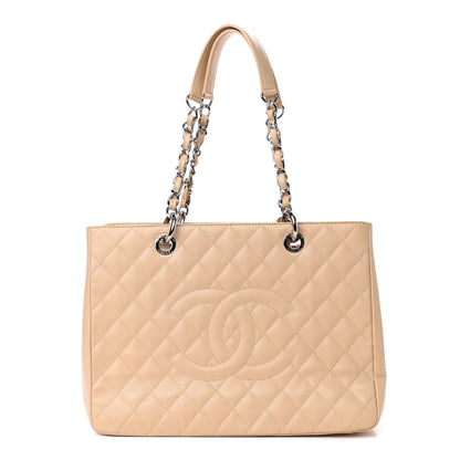 Chanel Caviar Quilted Grand Shopping Tote GST Beige 1 of 12