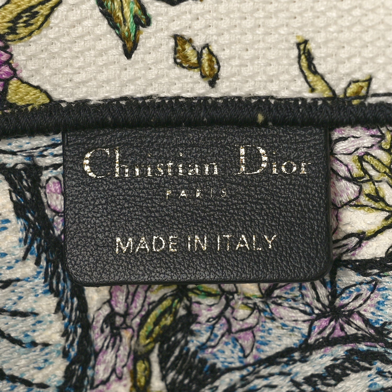 Christian Dior Canvas Embroidered Medium D-Constellation Book Tote Latte Multicolor 6 of 14