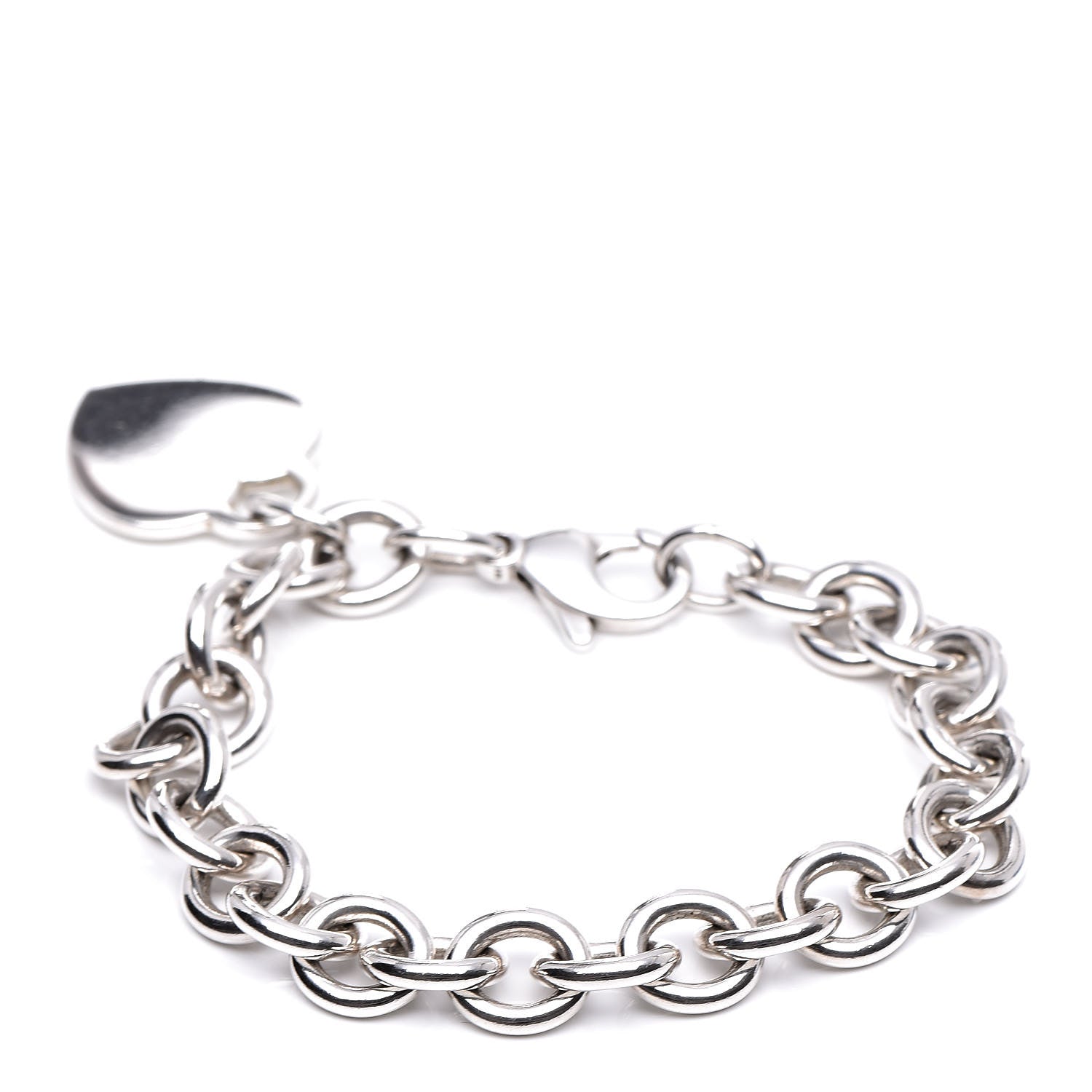 Tiffany Sterling Silver Heart Tag Charm Bracelet 3 of 5
