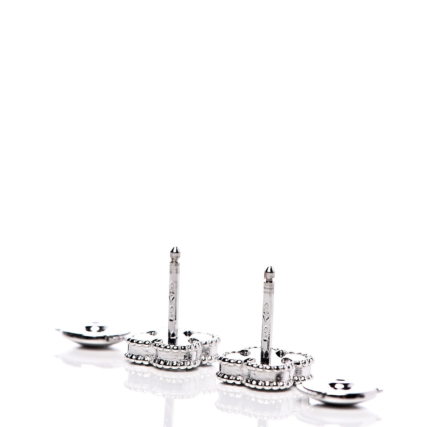 18K White Gold Mother of Pearl Sweet Alhambra Earrings