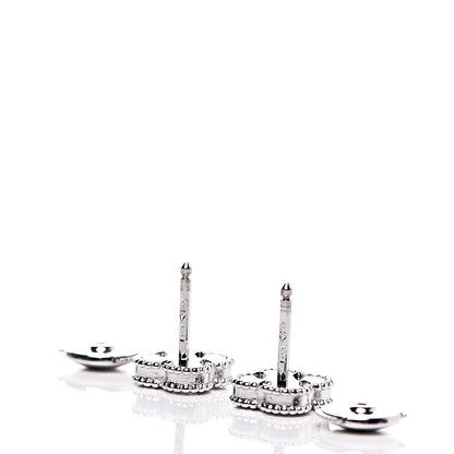 Van Cleef & Arpels 18K White Gold Mother of Pearl Sweet Alhambra Earrings 3 of 6