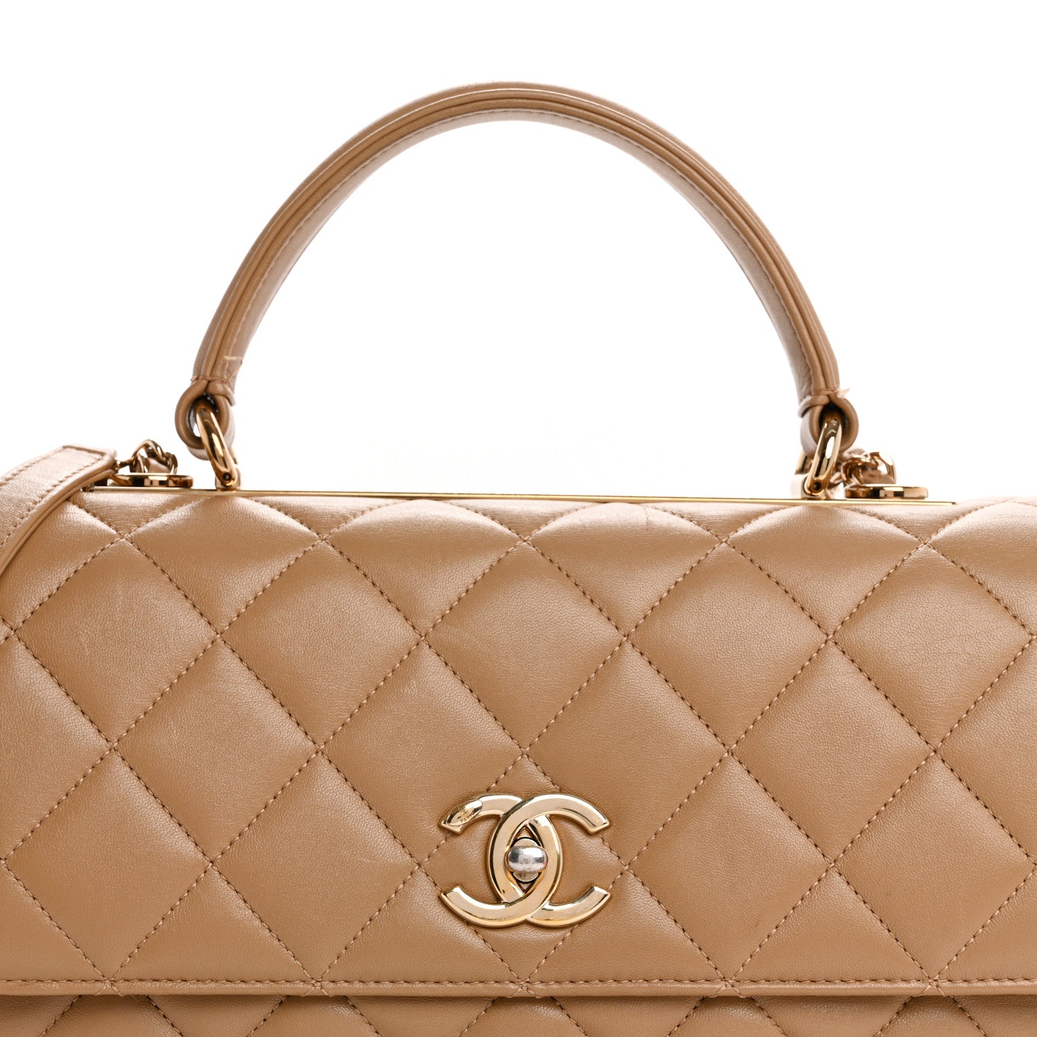 Chanel Lambskin Quilted Medium Trendy CC Flap Dual Handle Bag Camel 8 of 11