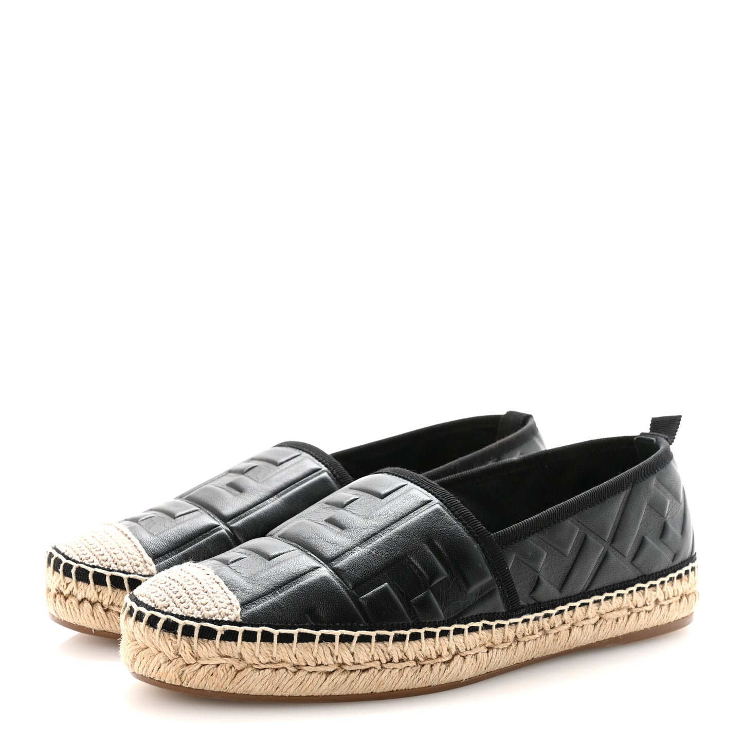 Nappa FF Embossed Espadrilles 38 Black