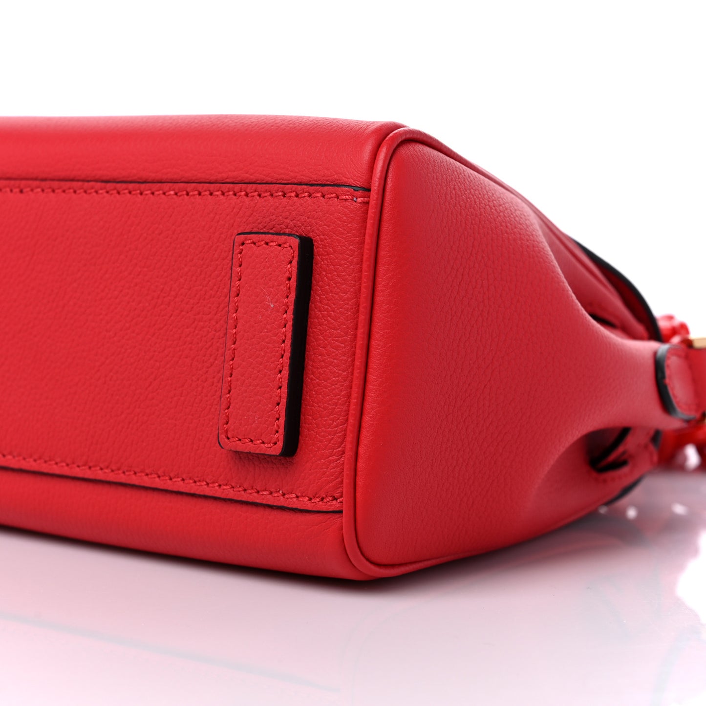 Grained Calfskin Small La Medusa Top Handle Bag Red