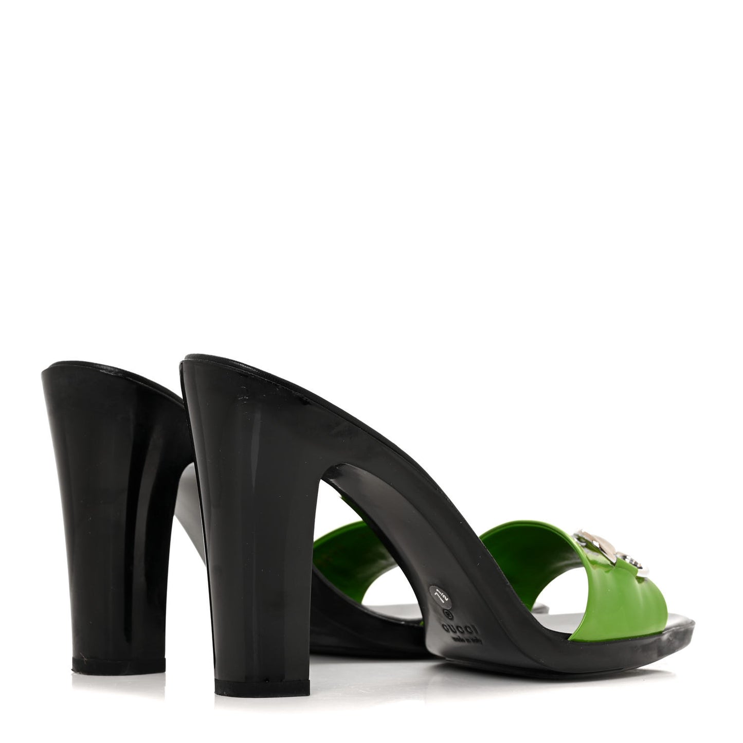 Patent Lambskin Horsebit High Heel Sandals 7.5 Spring