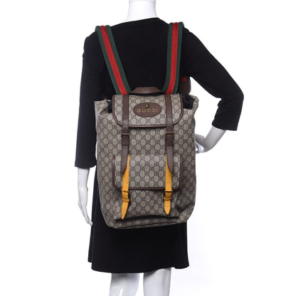 Gucci Soft GG Supreme Monogram Neo Vintage Double Buckle Backpack Beige New Acero Crop 2 of 9
