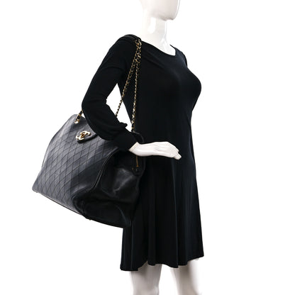 Chanel Calfskin Stitched XL Weekender Black 2 of 19