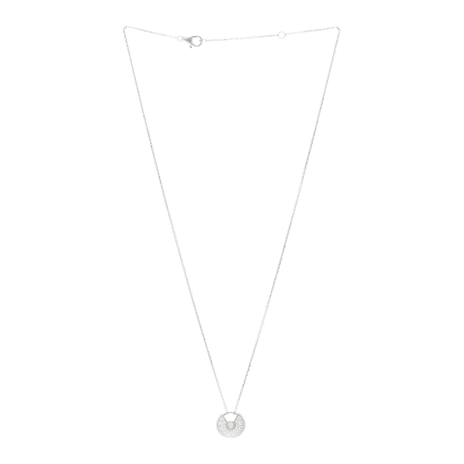 Cartier 18K White Gold Diamond XS Amulette de Cartier Pendant Necklace 3 of 5