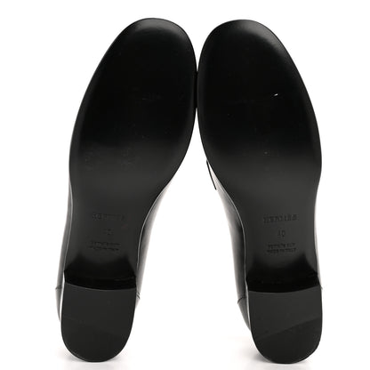 Hermes Calfskin Womens Kelly Loafers 40 Black 6 of 10